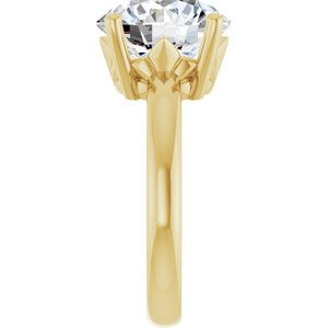 18K Yellow Gold 11 mm Round Ring Mounting – image 7