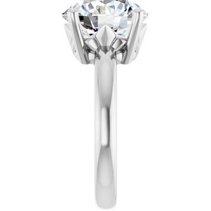18K X1 White Gold 11 mm Round Ring Mounting – image 7