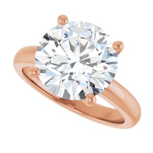 10K Rose Gold 11 mm Round Ring Mounting – image 8