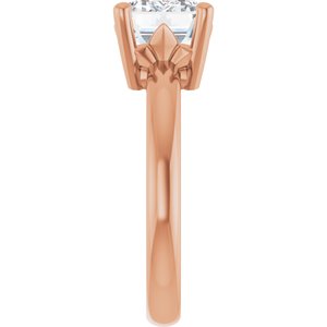 18K Rose Gold 10x7 mm Emerald Ring Mounting – image 7