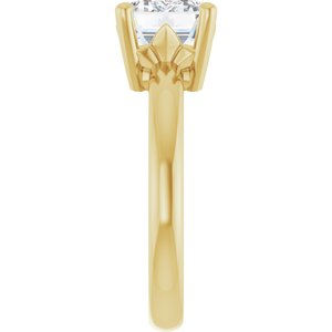 14K Yellow Gold 10x7 mm Emerald Ring Mounting – image 7