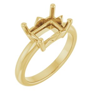 14K Yellow Gold 10x7 mm Emerald Ring Mounting – image 2