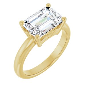 14K Yellow Gold 10x7 mm Emerald Ring Mounting