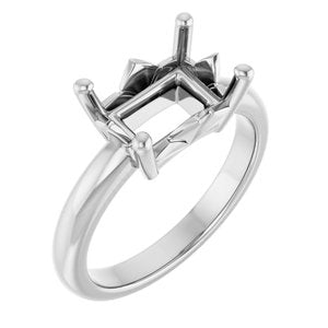 Sterling Silver 10x7 mm Emerald Ring Mounting – image 2
