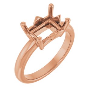 14K Rose Gold 10x7 mm Emerald Ring Mounting – image 2