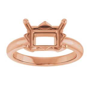 18K Rose Gold 10x7 mm Emerald Ring Mounting – image 6