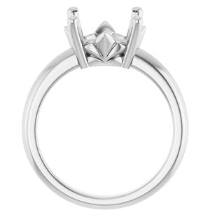 18K X1 White Gold 11 mm Round Ring Mounting – image 4