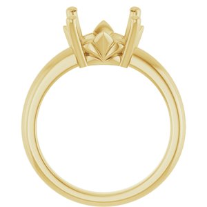 18K Yellow Gold 11 mm Round Ring Mounting – image 4