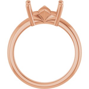 10K Rose Gold 10x7 mm Emerald Ring Mounting – image 4