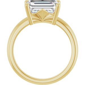 10K Yellow Gold 10x7 mm Emerald Ring Mounting – image 3