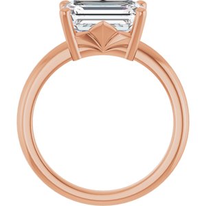 14K Rose Gold 10x7 mm Emerald Ring Mounting – image 3