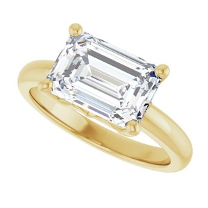 10K Yellow Gold 10x7 mm Emerald Ring Mounting – image 8