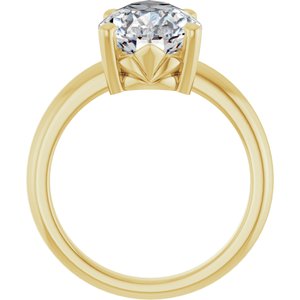 18K Yellow Gold 14x9 mm Pear Ring Mounting – image 3