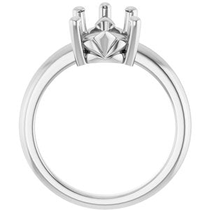 18K X1 White Gold 14x9 mm Pear Ring Mounting – image 4