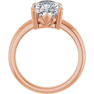 14K Rose Gold 14x9 mm Pear Ring Mounting – image 3