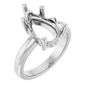 Sterling Silver 14x9 mm Pear Ring Mounting – image 2