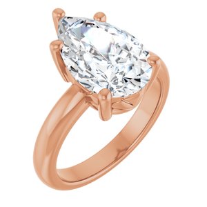 10K Rose Gold 14x9 mm Pear Ring Mounting