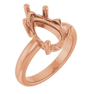18K Rose Gold 14x9 mm Pear Ring Mounting – image 2