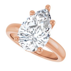 14K Rose Gold 14x9 mm Pear Ring Mounting – image 8