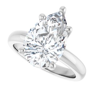 Sterling Silver 14x9 mm Pear Ring Mounting – image 8