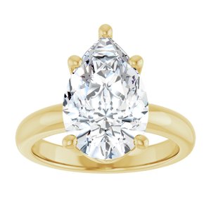 18K Yellow Gold 14x9 mm Pear Ring Mounting – image 5
