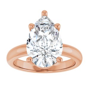 10K Rose Gold 14x9 mm Pear Ring Mounting – image 5