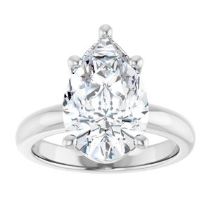 Sterling Silver 14x9 mm Pear Ring Mounting – image 5