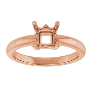 10K Rose Gold 5x5 mm Square Ring Mounting – image 6