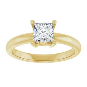 10K Yellow Gold 5x5 mm Square Ring Mounting – image 5