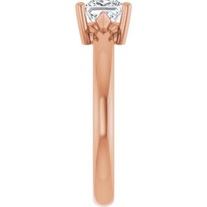 10K Rose Gold 5x5 mm Square Ring Mounting – image 7