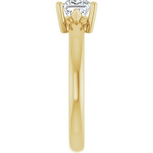 10K Yellow Gold 5x5 mm Square Ring Mounting – image 7