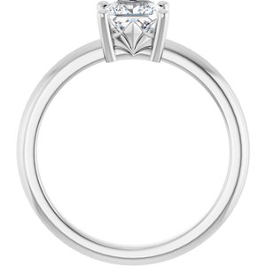 18K Palladium White Gold 5x5 mm Square Ring Mounting – image 3