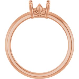 10K Rose Gold 5x5 mm Square Ring Mounting – image 4