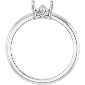 18K Palladium White Gold 5x5 mm Square Ring Mounting – image 4