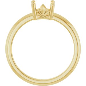 14K Yellow Gold 5x5 mm Square Ring Mounting – image 4