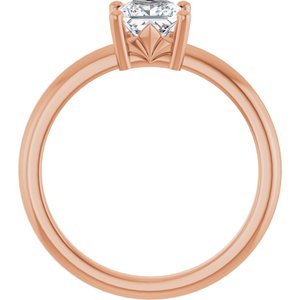 18K Rose Gold 5x5 mm Square Ring Mounting – image 3