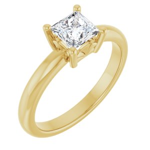 18K Yellow Gold 5x5 mm Square Ring Mounting
