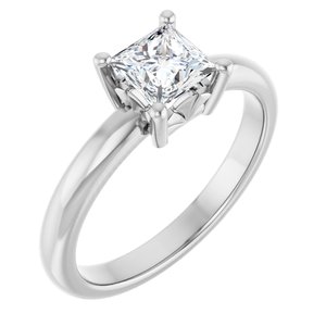 10K White Gold 5x5 mm Square Ring Mounting