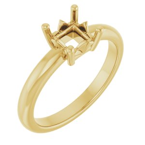 10K Yellow Gold 5x5 mm Square Ring Mounting – image 2