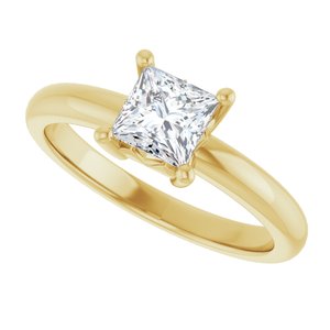 14K Yellow Gold 5x5 mm Square Ring Mounting – image 8