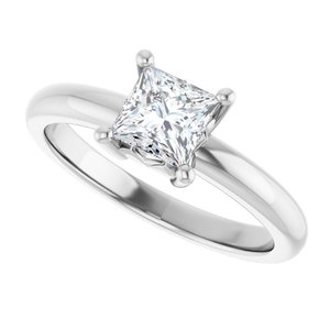 18K X1 White Gold 5x5 mm Square Ring Mounting – image 8