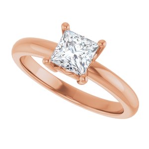 10K Rose Gold 5x5 mm Square Ring Mounting – image 8