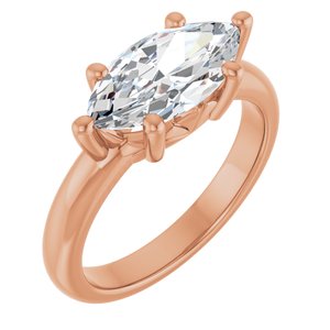 18K Rose Gold 13x6.5 mm Marquise Ring Mounting