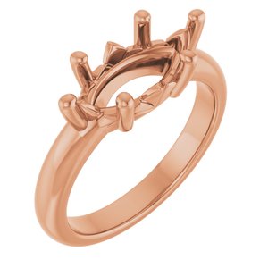 18K Rose Gold 13x6.5 mm Marquise Ring Mounting – image 2