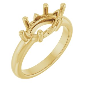 10K Yellow Gold 13x6.5 mm Marquise Ring Mounting – image 2