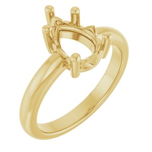 10K Yellow Gold 10x7 mm Pear Ring Mounting – image 2
