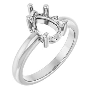 18K Palladium White Gold 10x7 mm Pear Ring Mounting – image 2