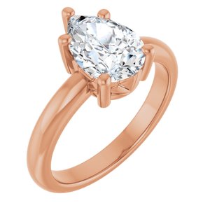 18K Rose Gold 10x7 mm Pear Ring Mounting