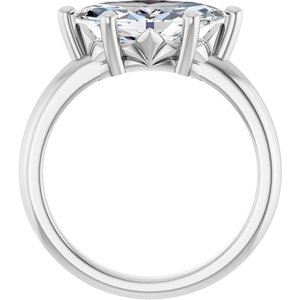 18K Palladium White Gold 13x6.5 mm Marquise Ring Mounting – image 3