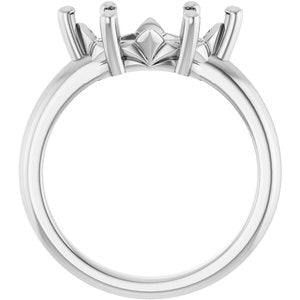 14K X1 White Gold 13x6.5 mm Marquise Ring Mounting – image 4